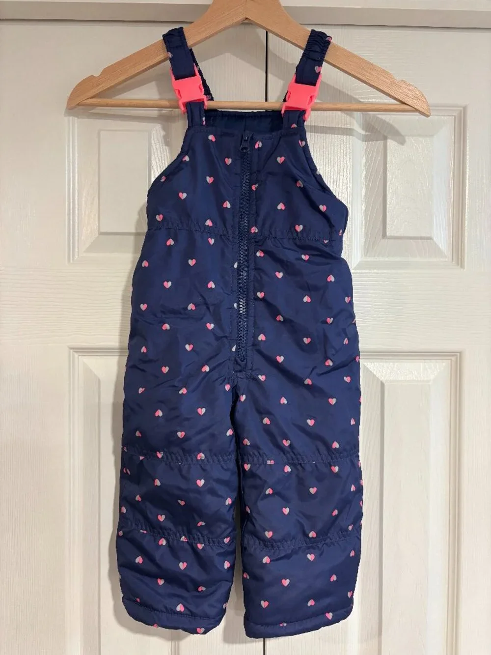 Carter's Snow Bibs Navy Blue Heart Pattern 18 mo